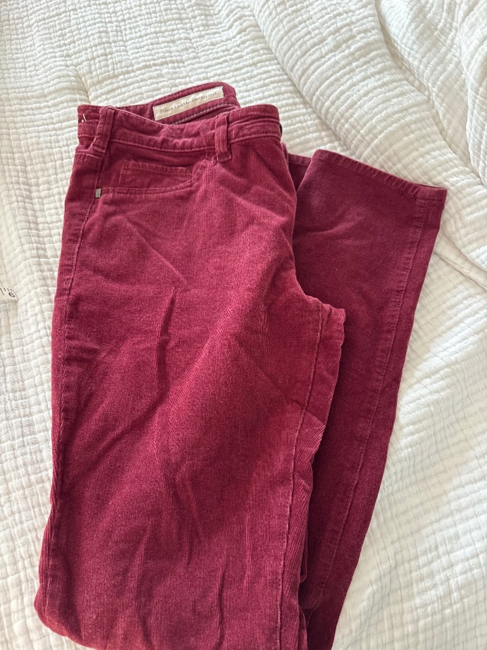 Pilcro and the Letterpress Red/Maroon Corduroy Skinny Pants